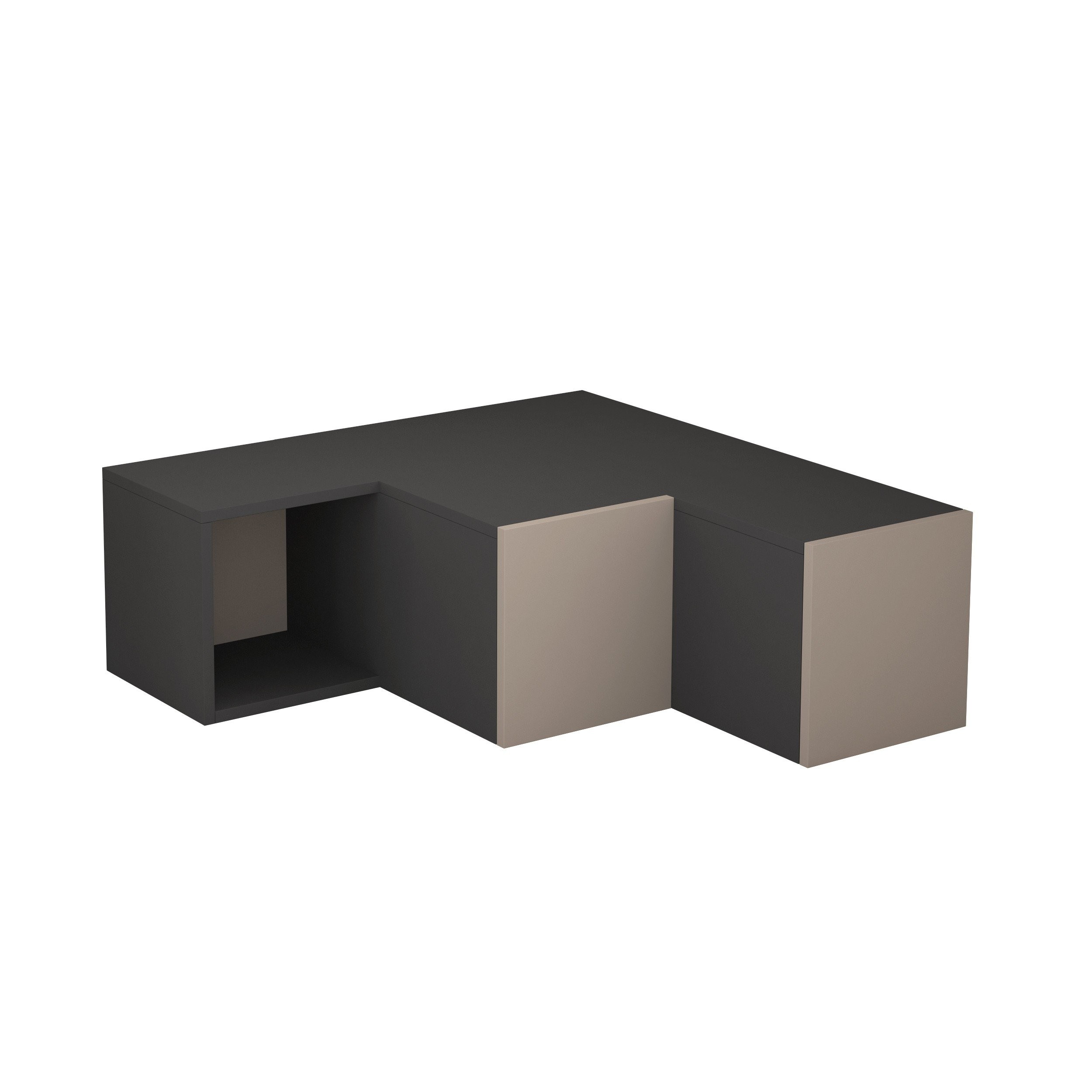 COMPACT TV STAND - ANTHRACITE - LIGHT MOCHA - M.TV.16544.4