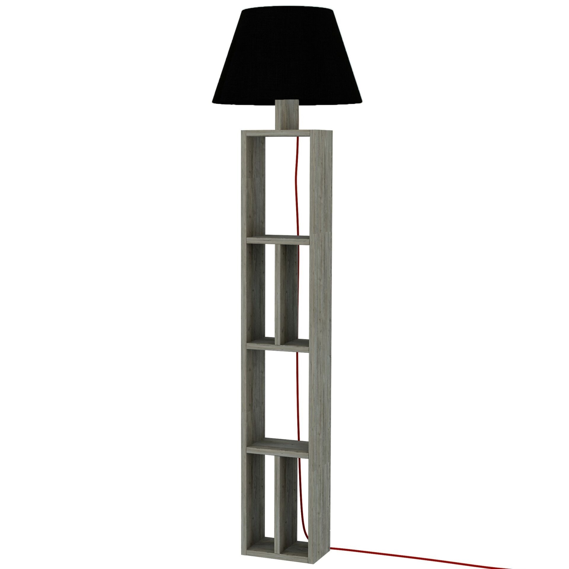 Giorno Floor Lamp Dark Coffee - Black