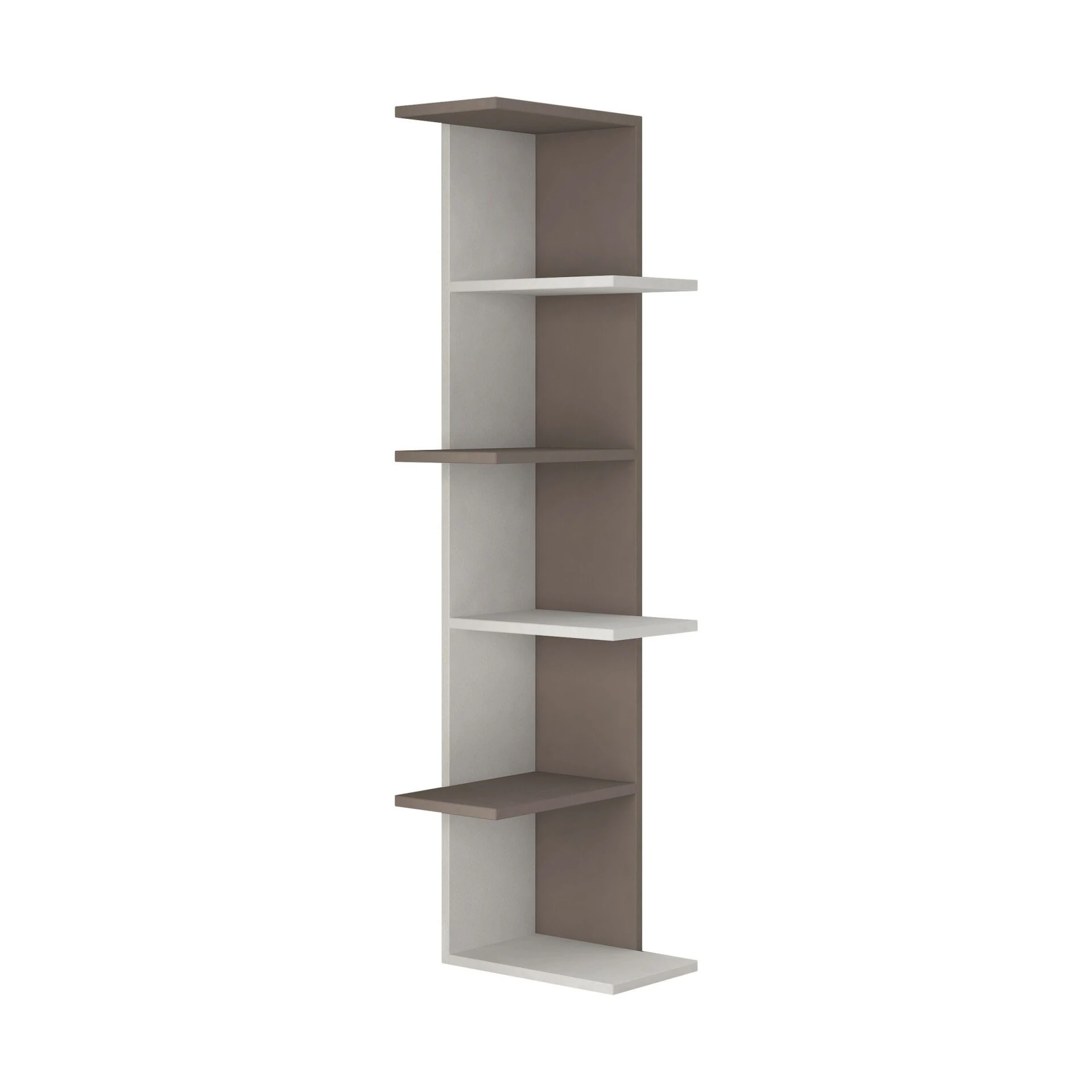 SASO CORNER BOOKCASE - WHITE - LIGHT MOCHA - M.KT.02.13183.5