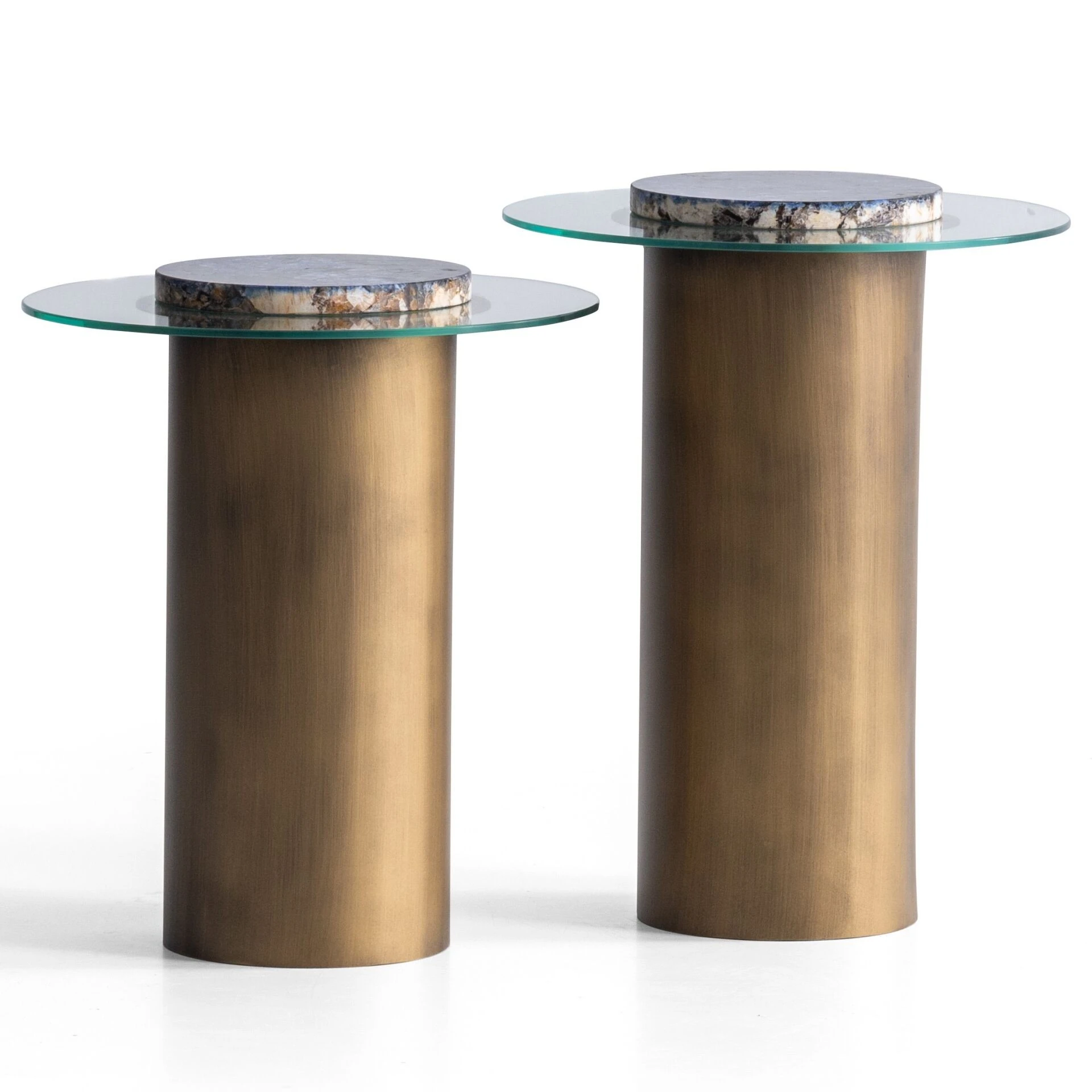 Lanny Vol2 İkili Cam Tablalı Zigon Sehpa Seti