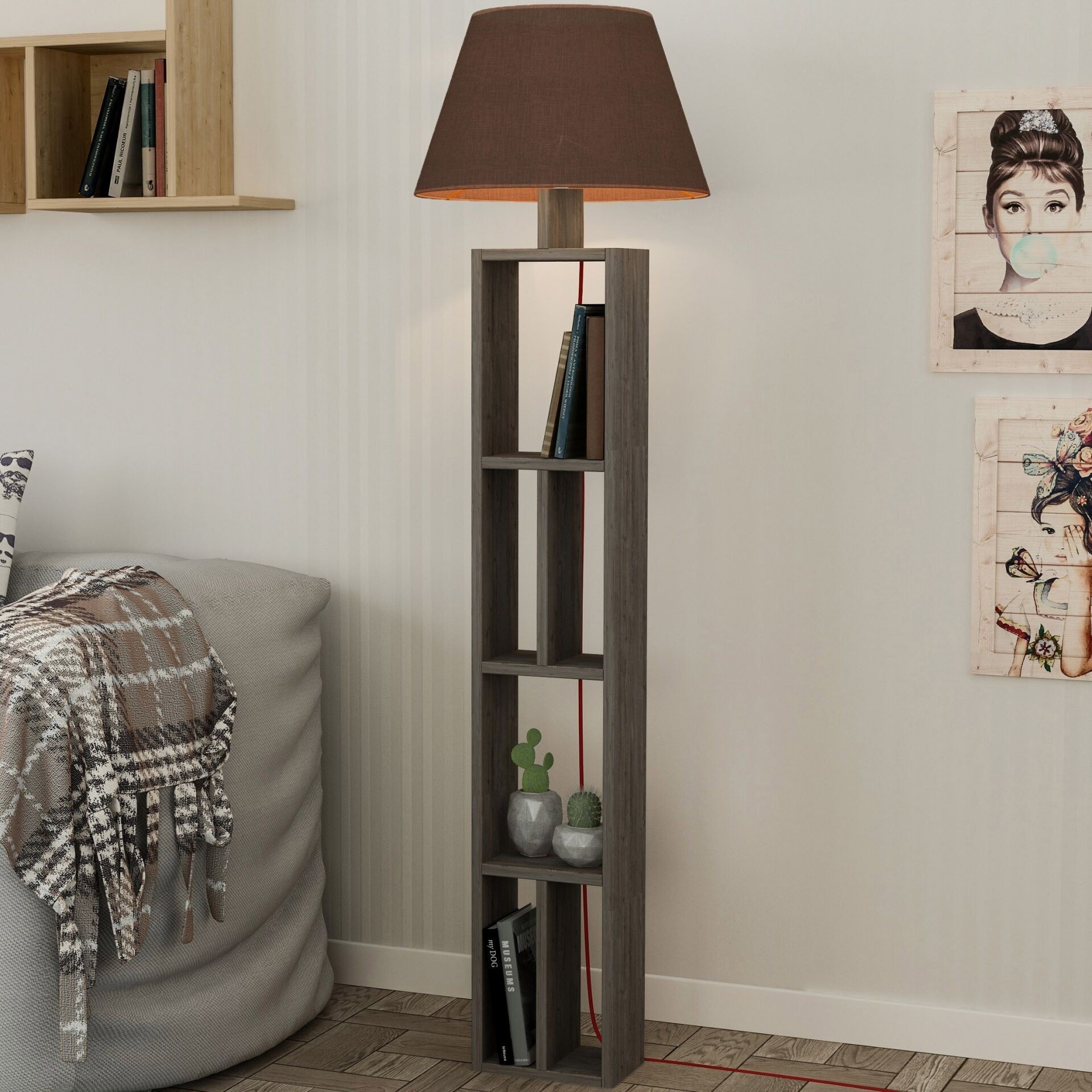 Giorno Floor Lamp Dark Coffee - Brown