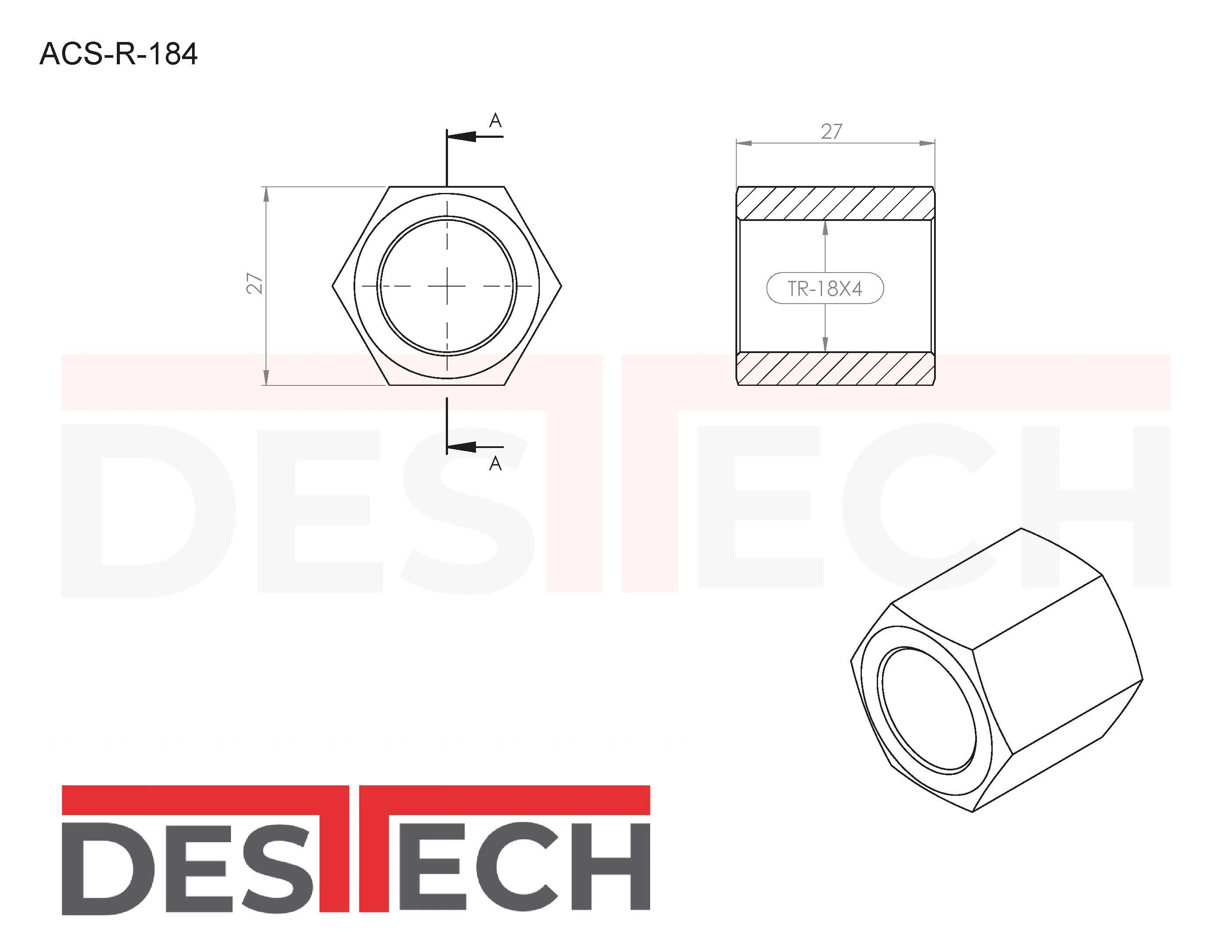 TR 18x4 Sağ AÇS (Altıköşe Çelik Somun)