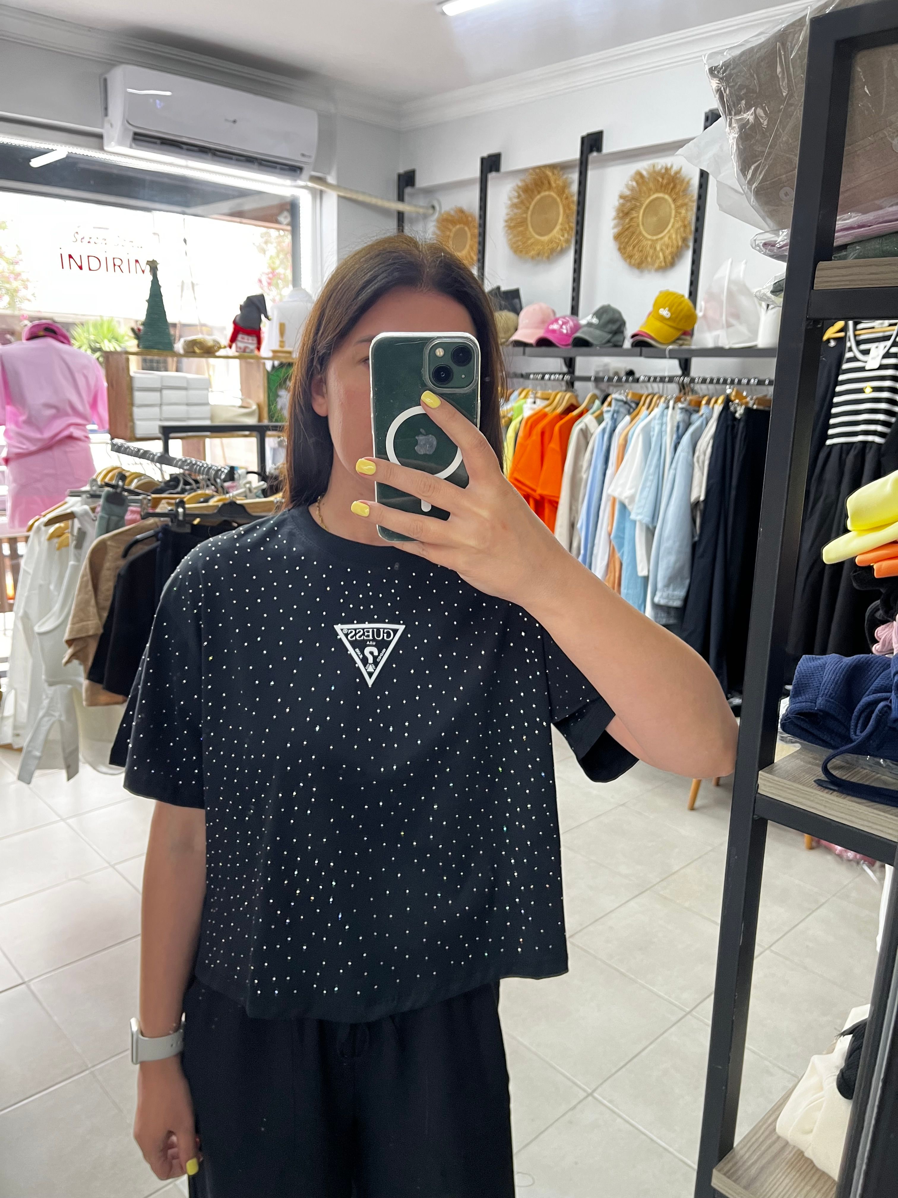 Full Taşlı Bel Boy Tshirt 