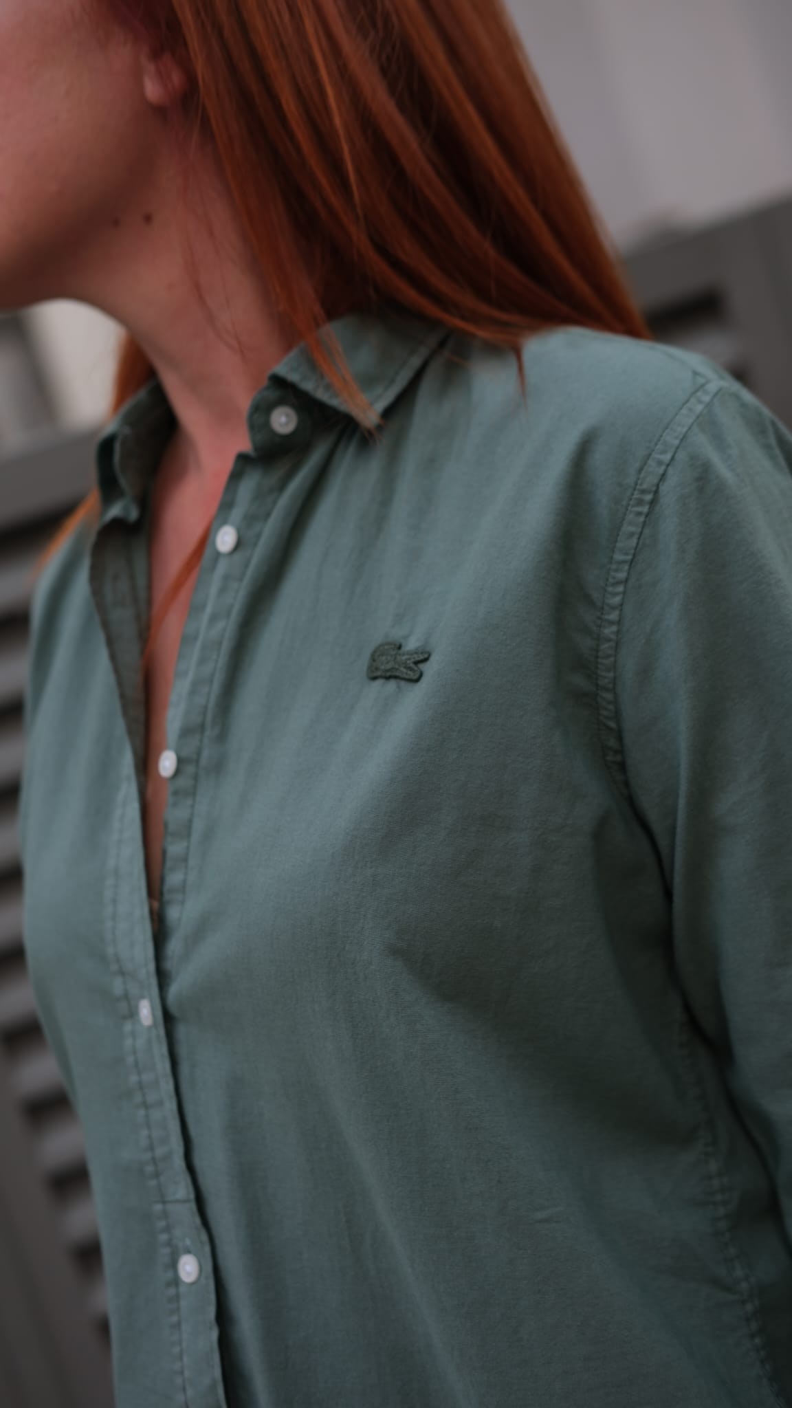 LCSTE Timsah Logo Relaxed Fit  Gömlek - Haki