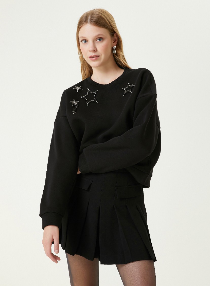 Bclub 3 İplik Şardonsuz  Swarovski Sweatshirt