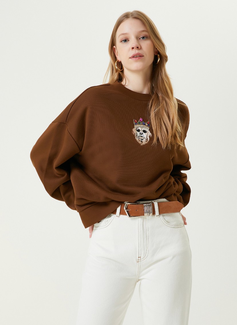 Bclub İşleme Logo Taçlı Sweatshirt