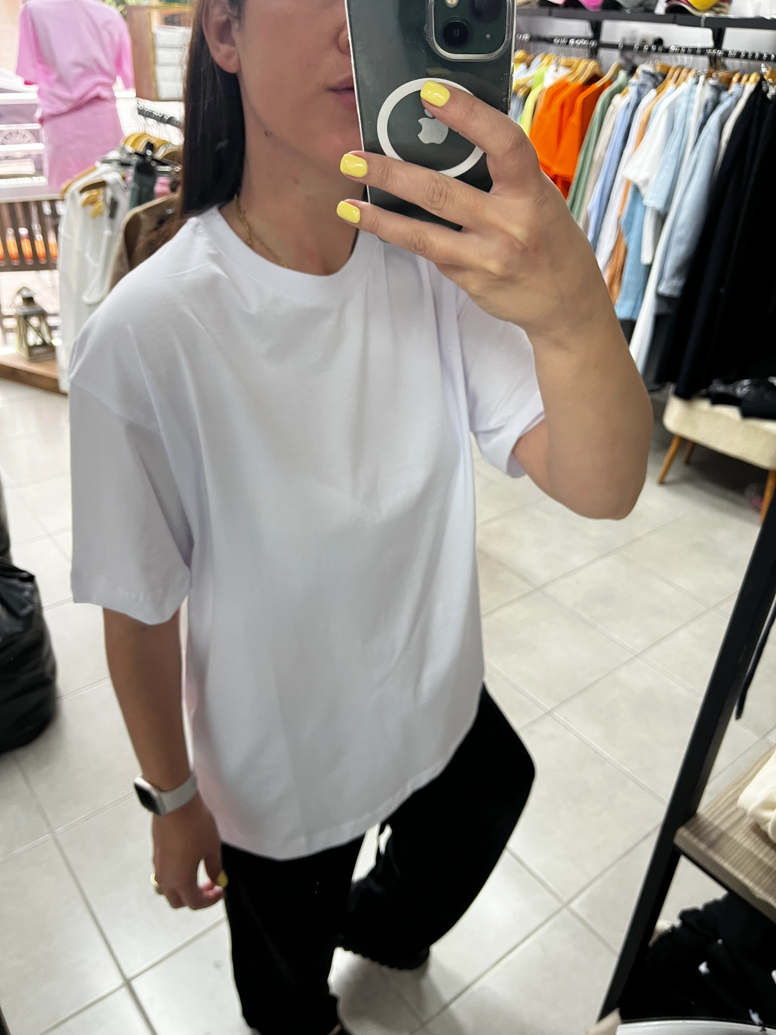 Düşük Kol Yan Yırtmaçlı Basic Tshirt 