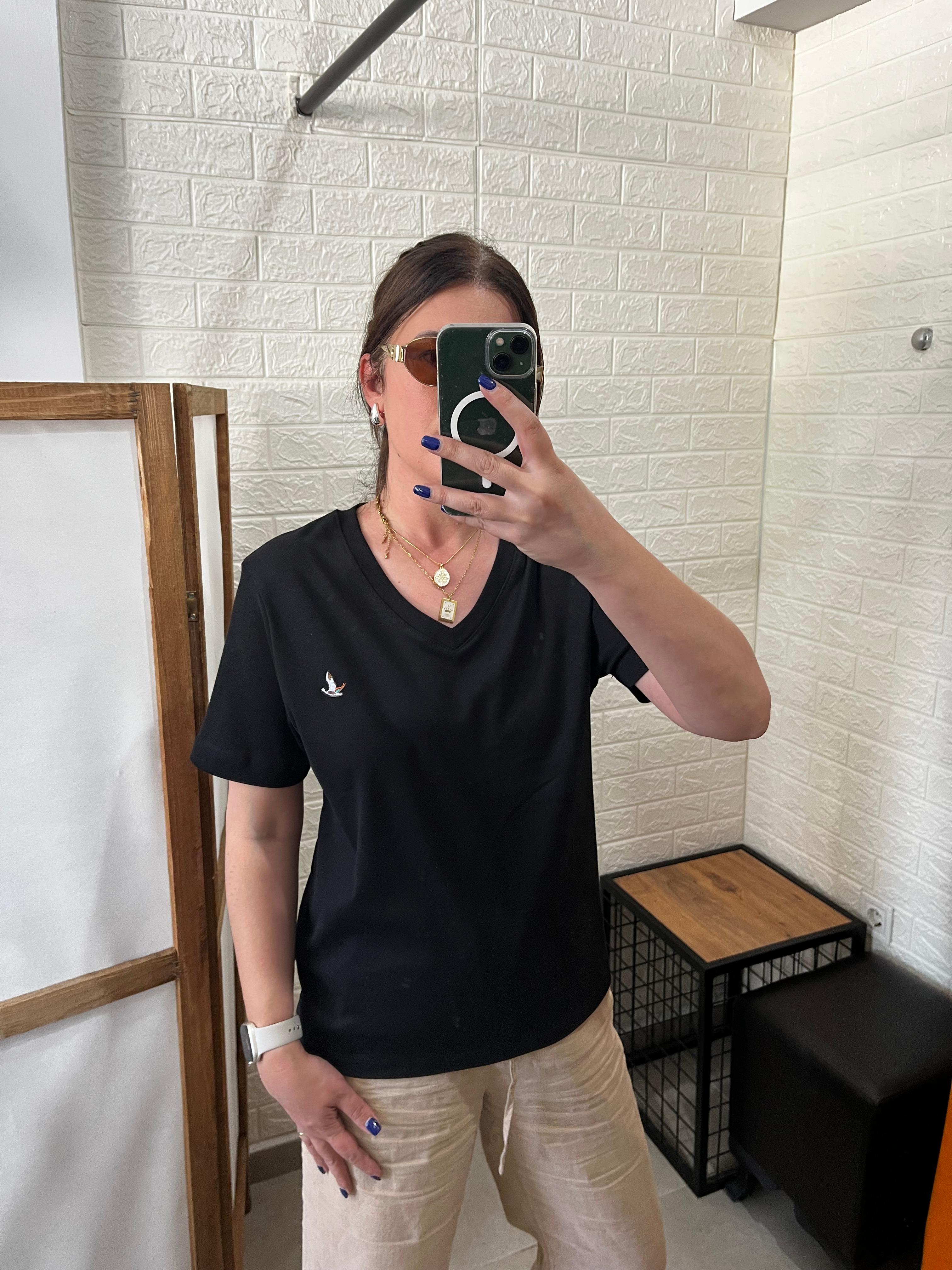 BC V Yaka Pamuk Tshirt 