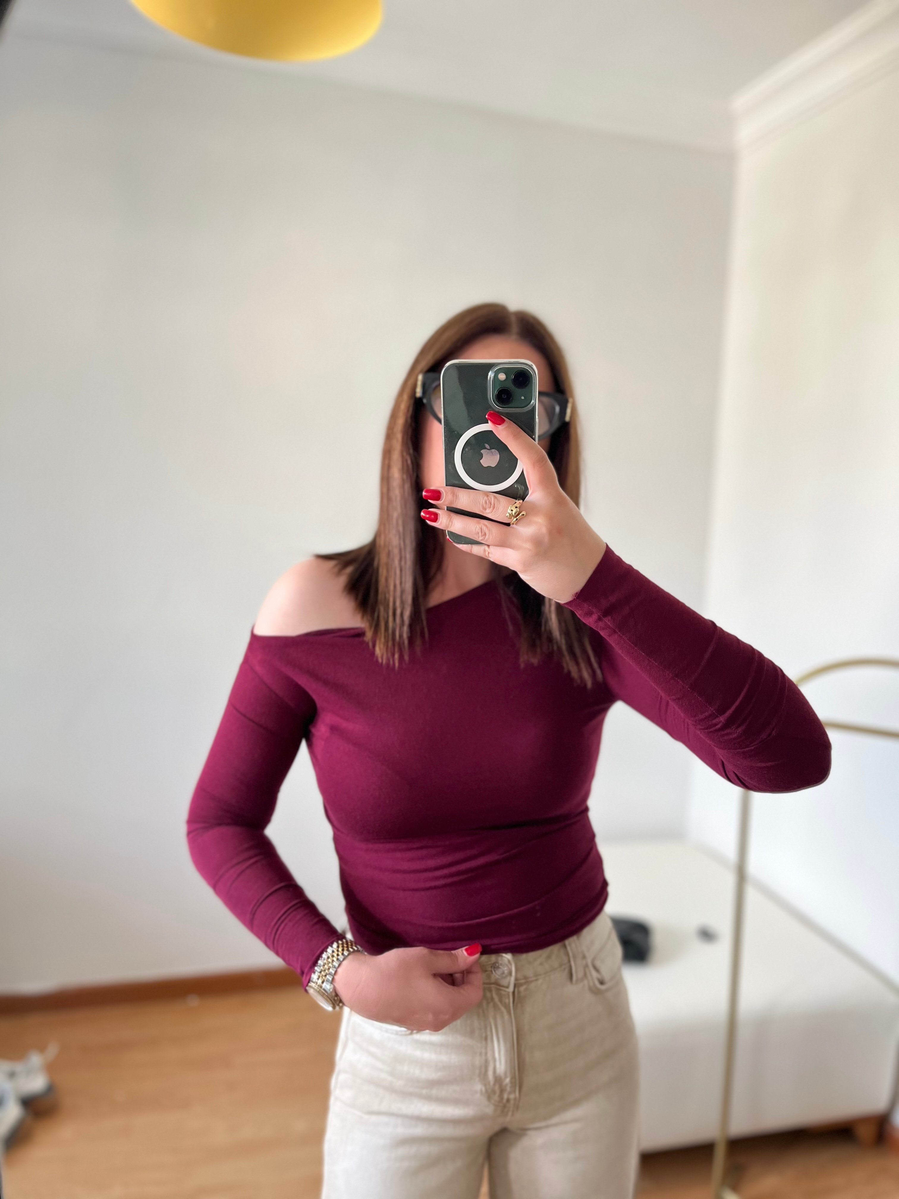 MD Kaşmir Dokulu Drapeli Bluz 