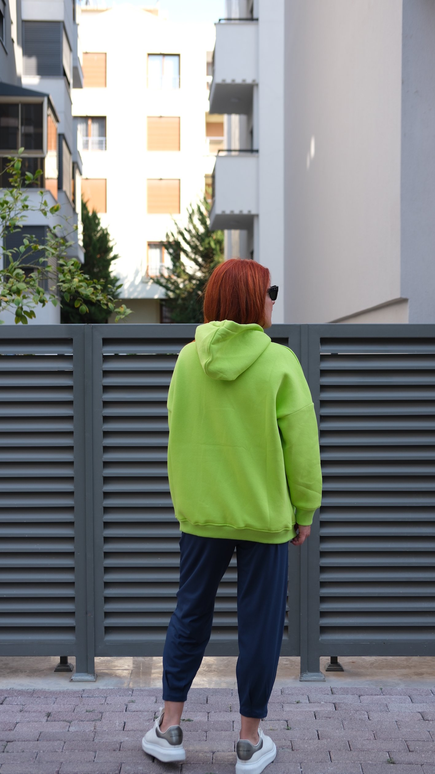 Champ 3 İplik Şardonlu Nakış işleme Sweatshirt - Yeşil