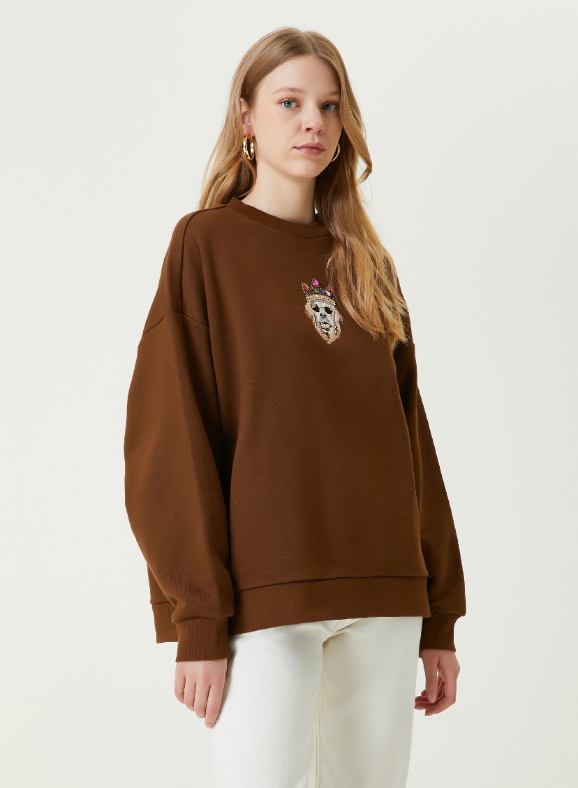 Bclub İşleme Logo Taçlı Sweatshirt