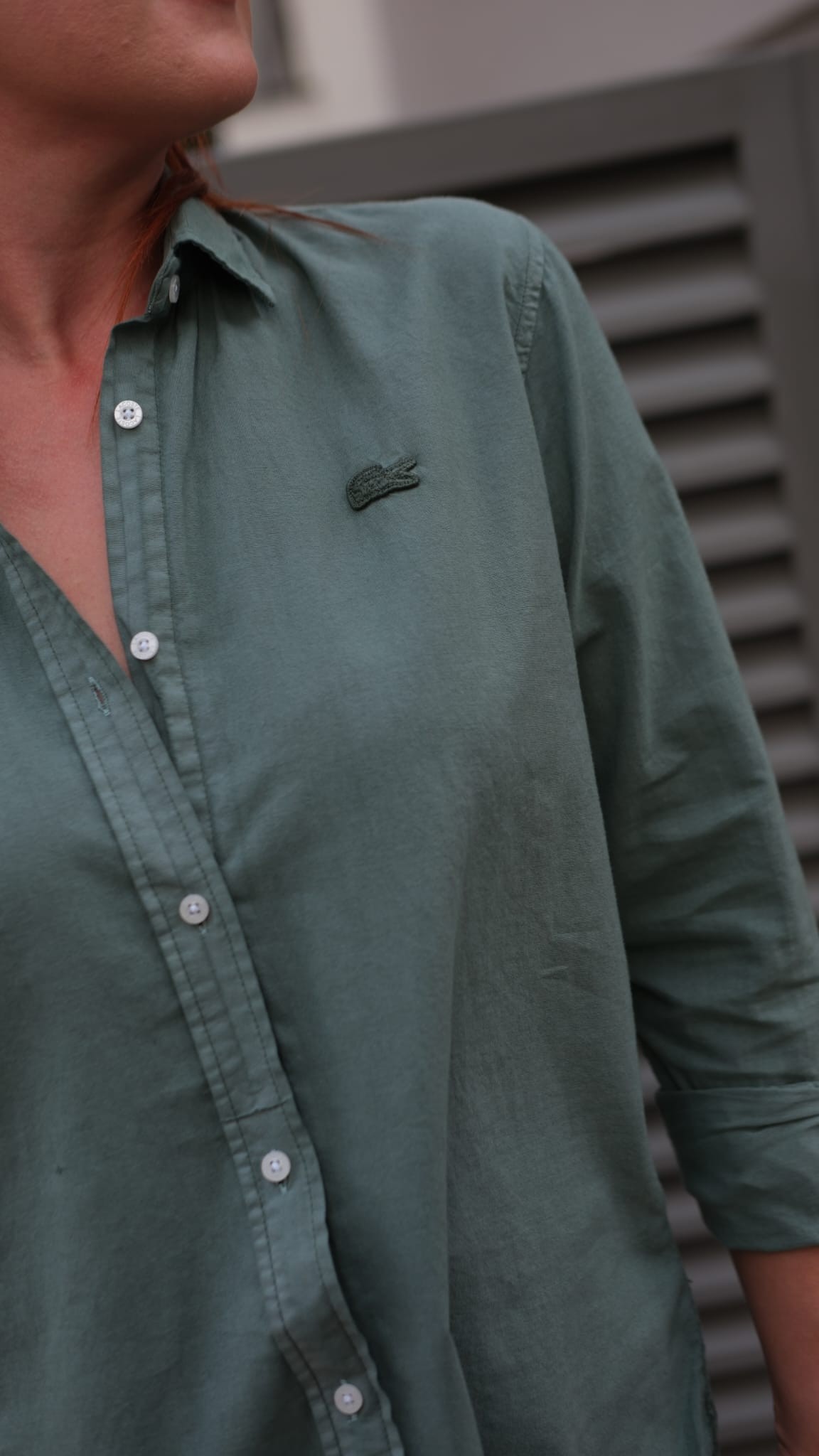 LCSTE Timsah Logo Relaxed Fit  Gömlek - Haki