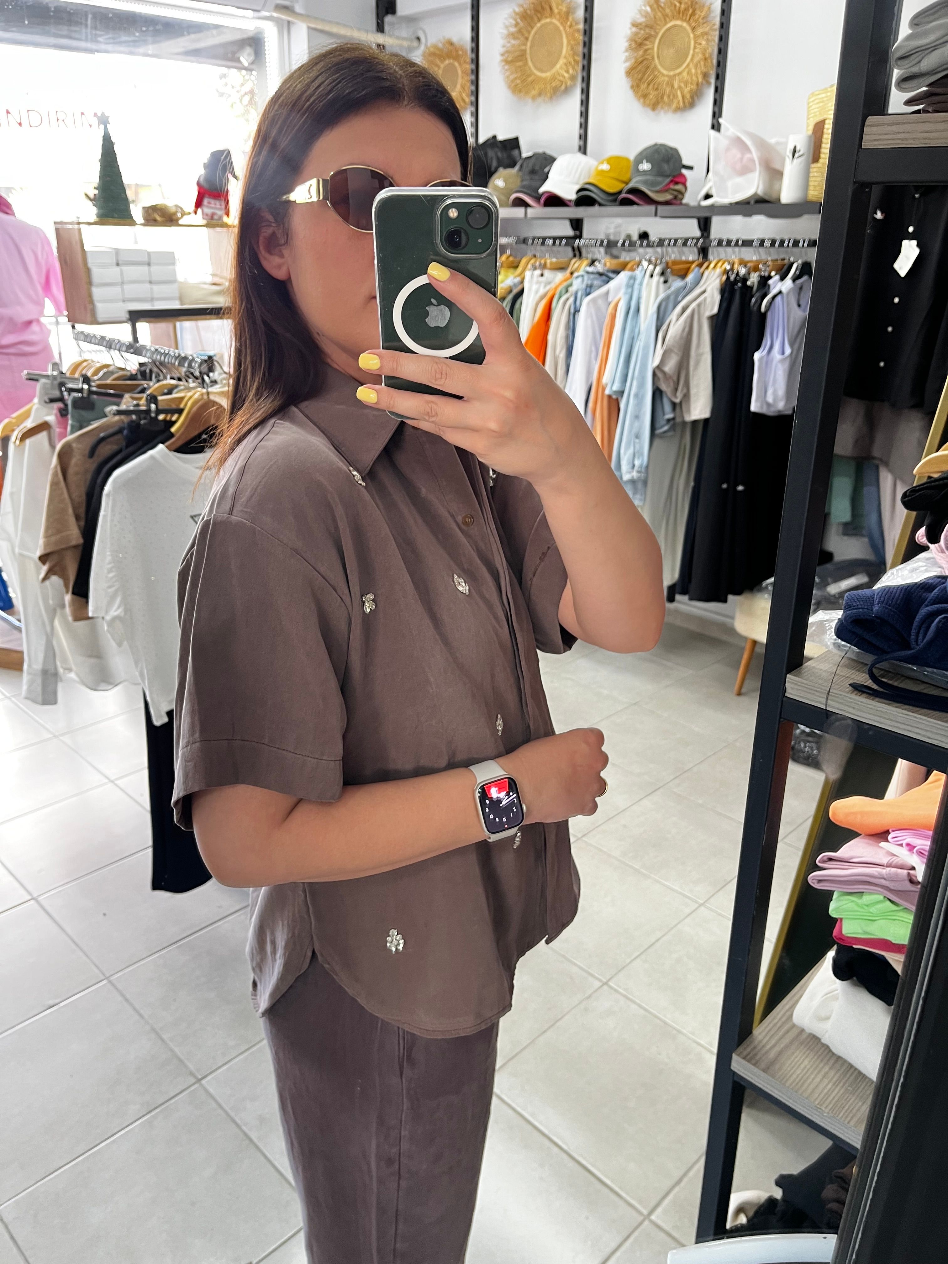 Premium Modal Düşük Kol Gömlek 