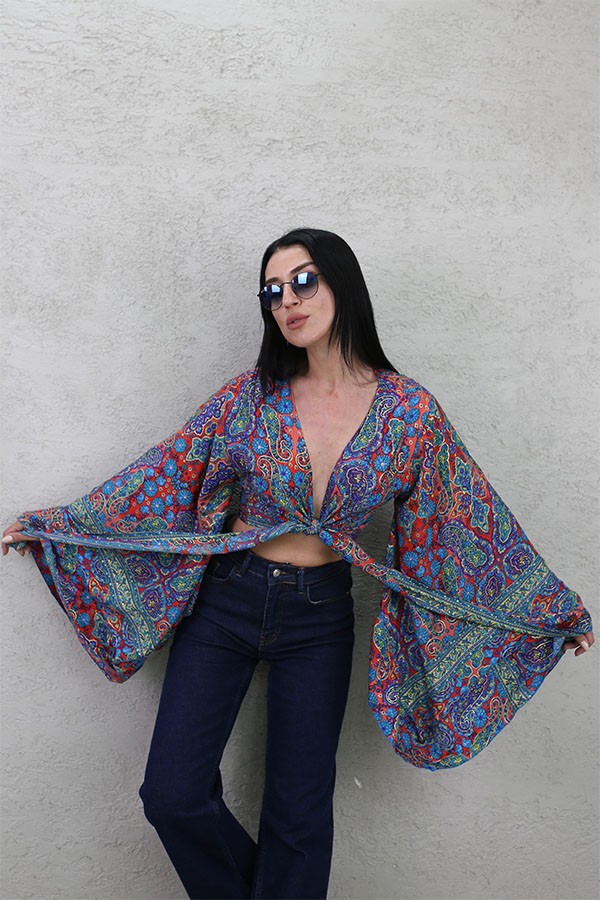 DESENLİ BOLERO LACİVERT