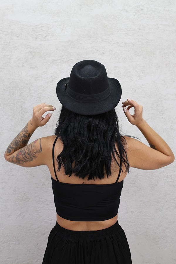 BİYELİ CROP ATLET SİYAH