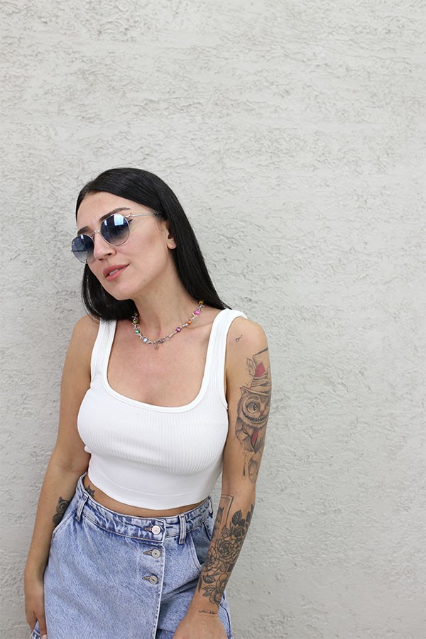 CROP ATLET BEYAZ