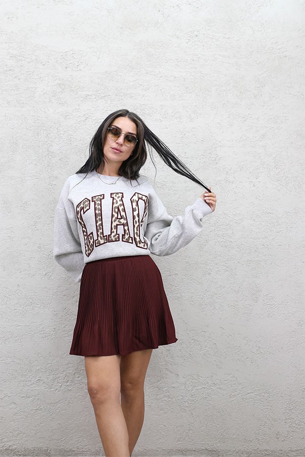 PLİSELİ ETEK BORDO