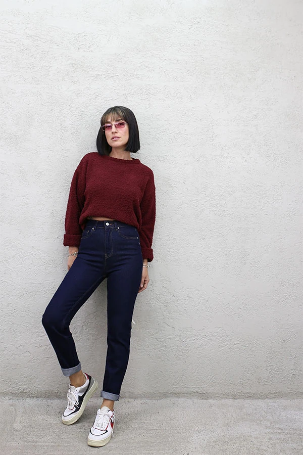 PUSH UP MOM JEAN - LACİVERT