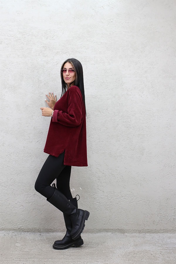 İTALYAN KOLYELİ KADİFE BLUZ