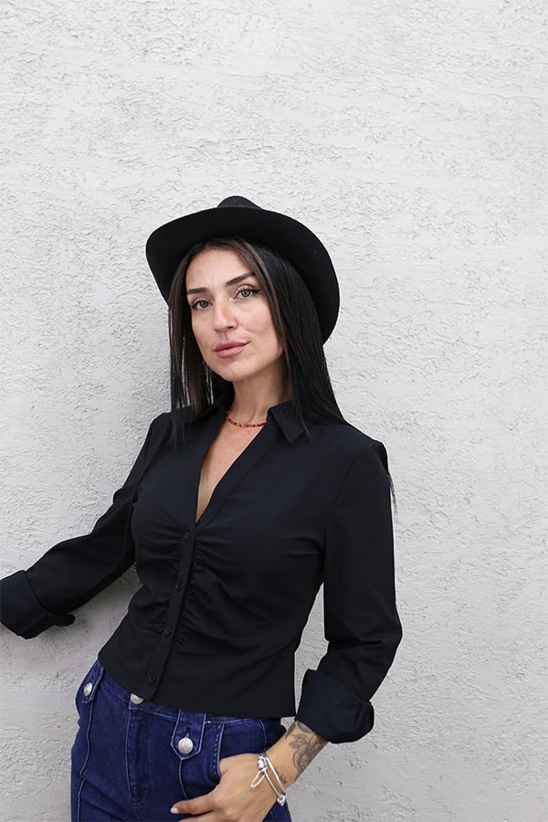 BEL BÜZGÜLÜ KISA GÖMLEK