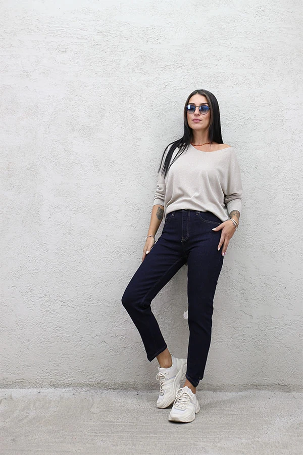 KONTRAST ÜÇGEN PAÇA JEAN - LACİVERT