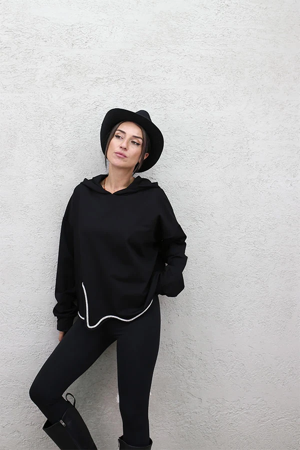 ETEK UCU TAŞ ŞERİTLİ SWEAT