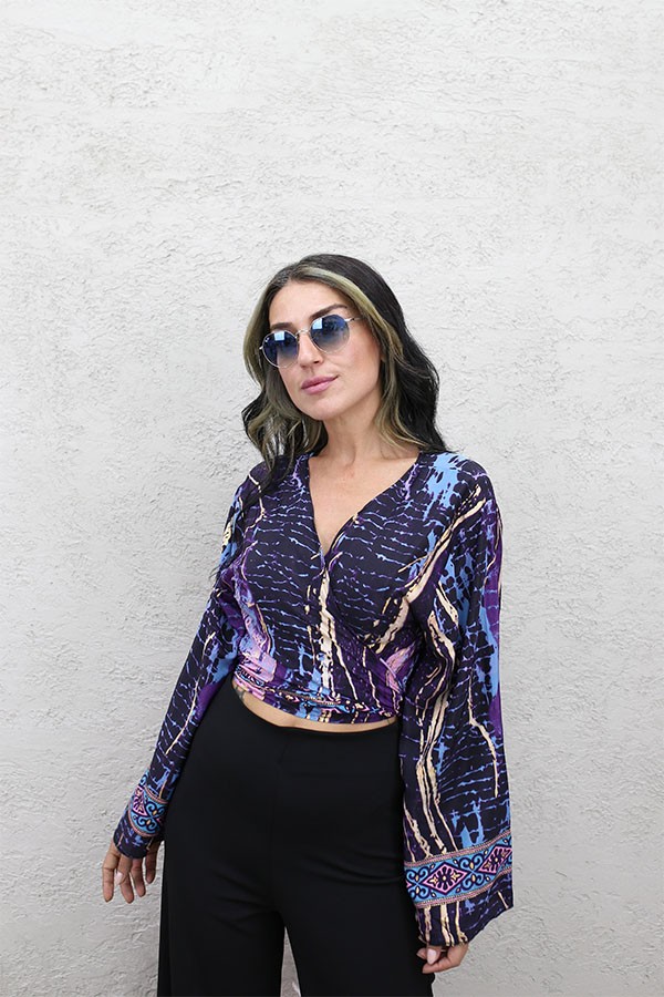 ALTIN VARAKLI BOLERO BLUZ MOR