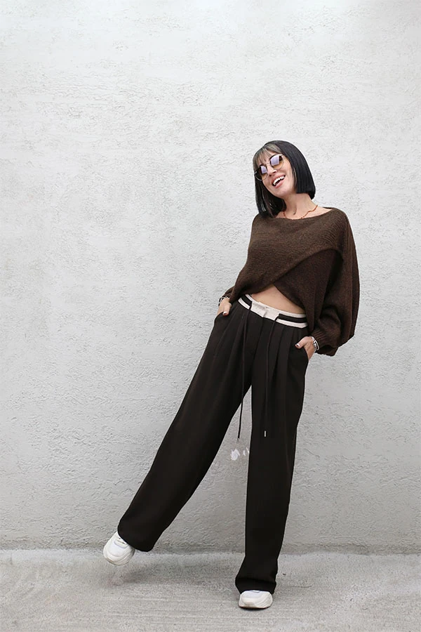 PİLELİ VE TÜNELLİ BOL PAÇA PANTOLON