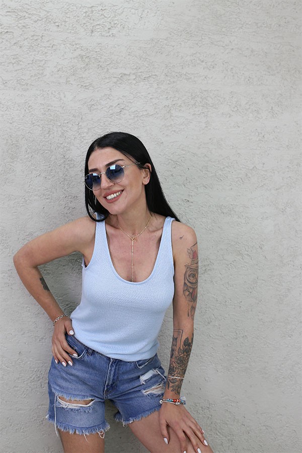 DOKULU ATLET BLUZ BEBE MAVİ