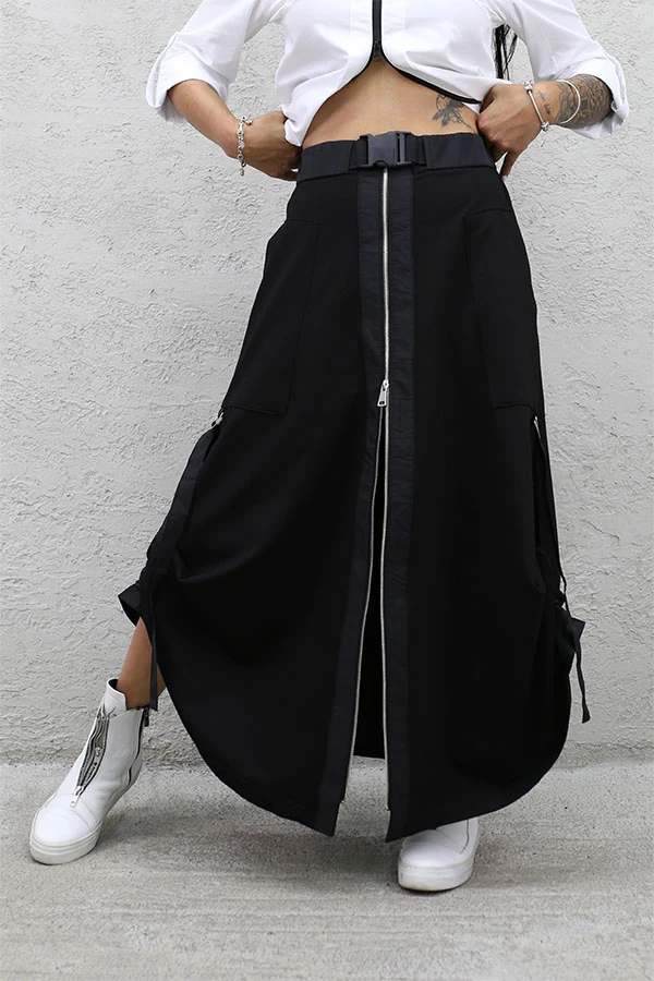 PALASKA DETAY ÇİFT FERMUAR ETEK