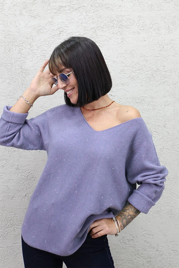 İTHAL V YAKA SİMLİ TRİKO KAZAK