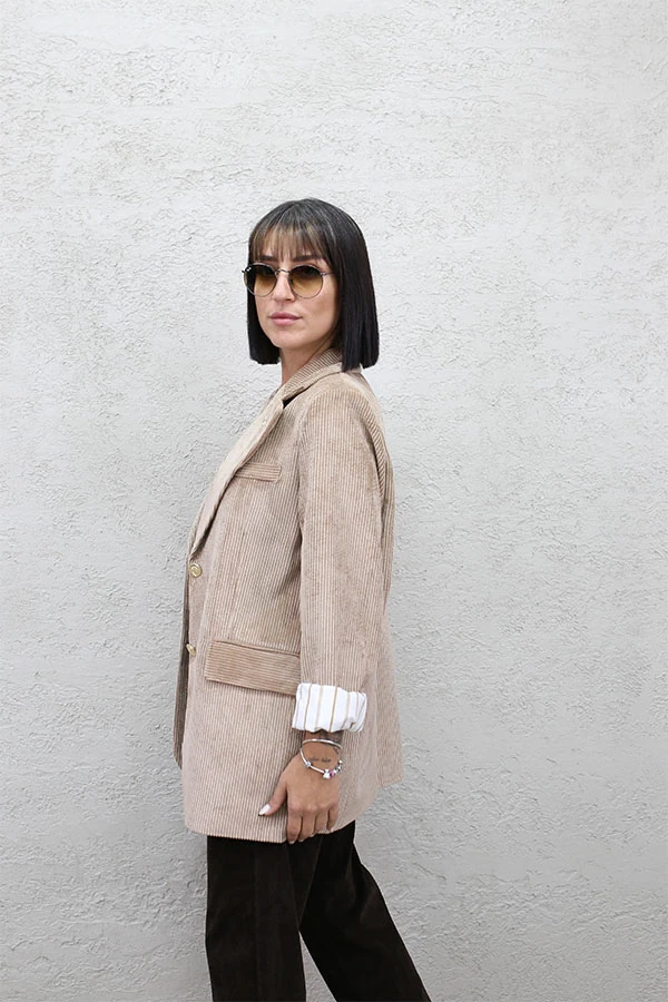 ÇİFT DÜĞME KADİFE CEKET 