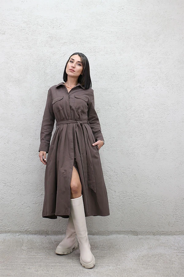 BEL KEMERLİ ELBİSE