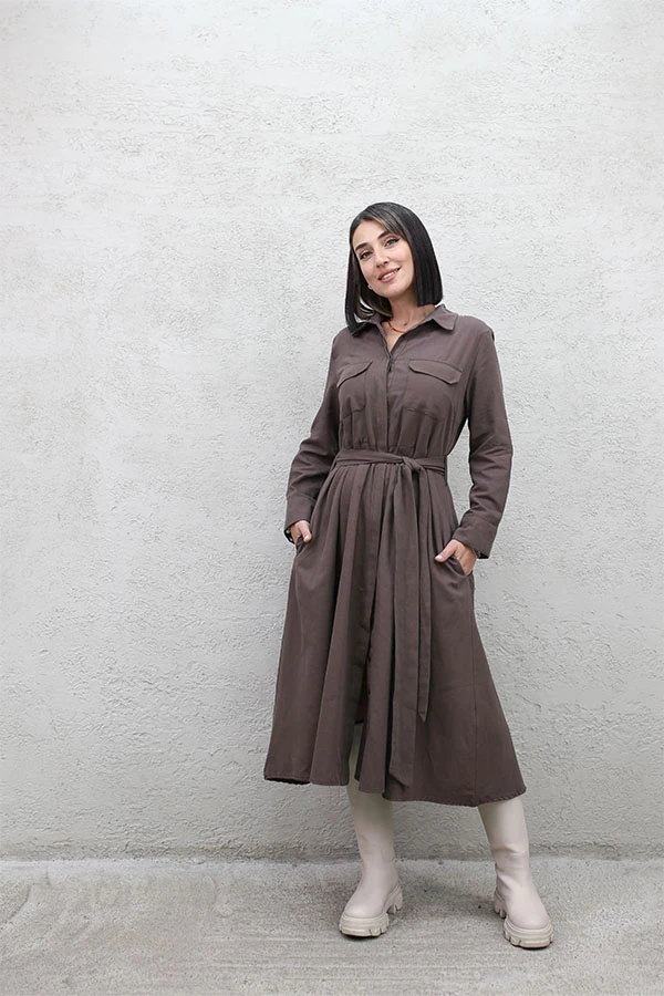 BEL KEMERLİ ELBİSE