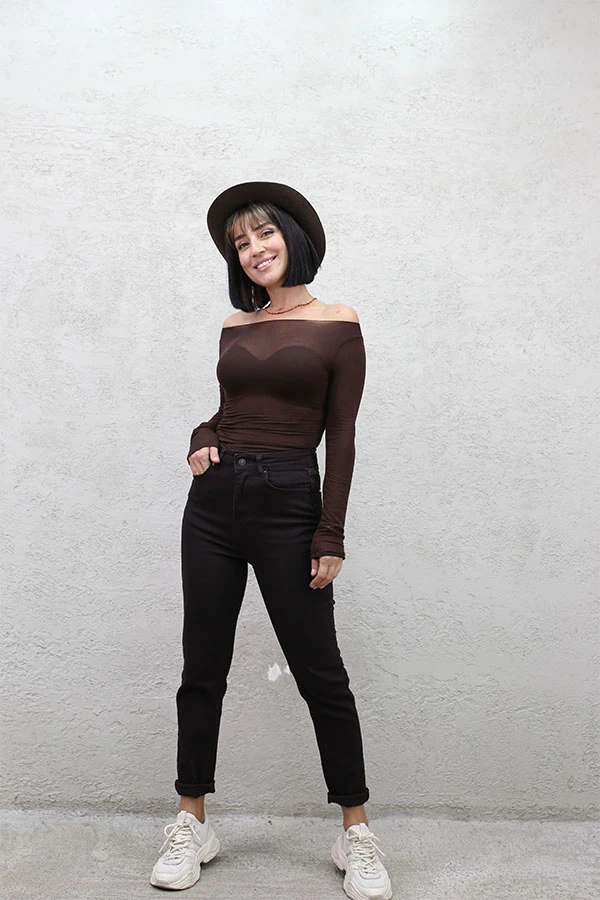 PUSH UP MOM JEAN - KAHVE