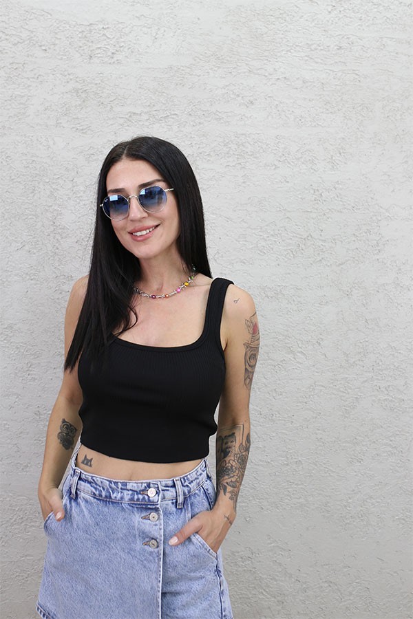 CROP ATLET SİYAH