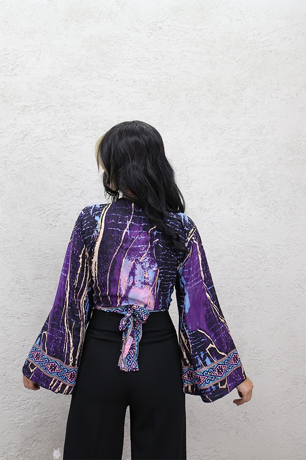 ALTIN VARAKLI BOLERO BLUZ MOR