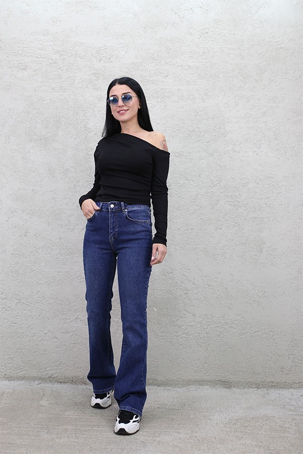 STRECH İSPANYOL PAÇA JEAN DARK BLUE