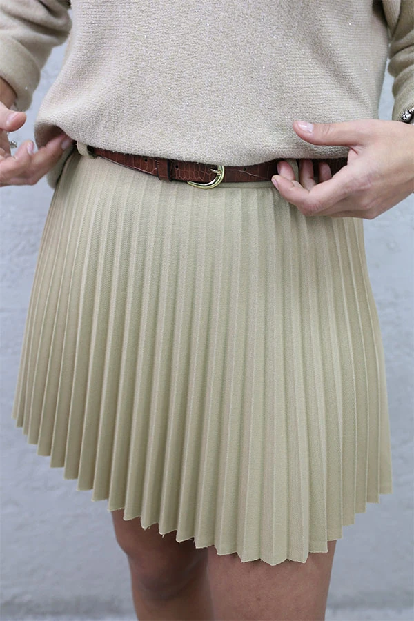 PLİSELİ ŞORTLU KISA ETEK