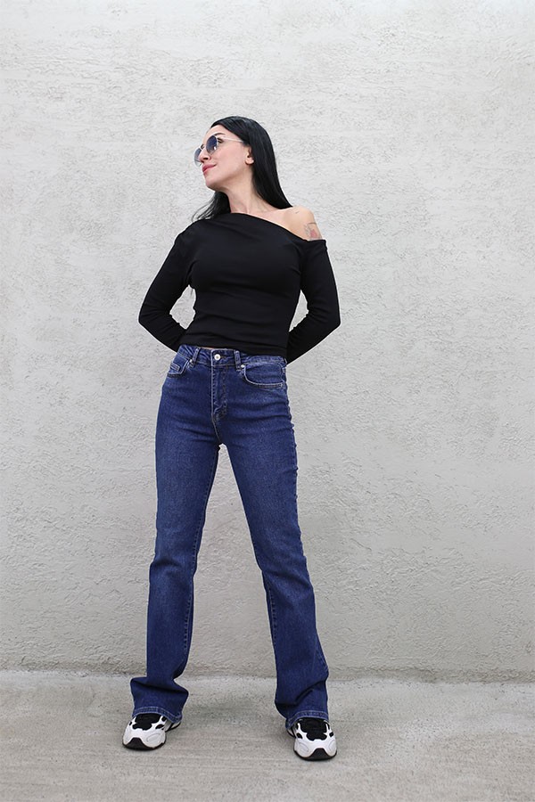 STRECH İSPANYOL PAÇA JEAN DARK BLUE