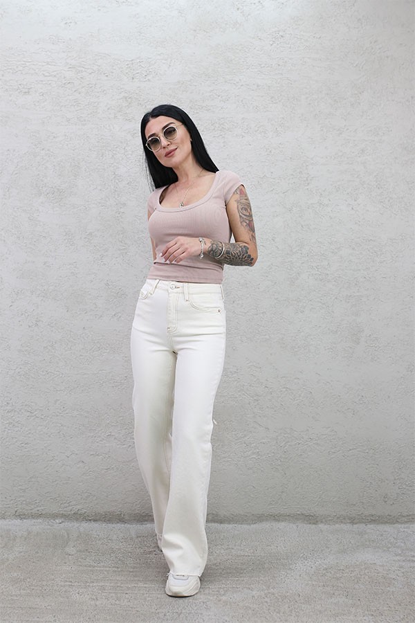 PUSH-UP YARIM İSPANYOL JEAN NATUREL