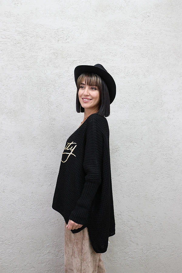 SERENİTY BASKILI OVERSIZE KAZAK