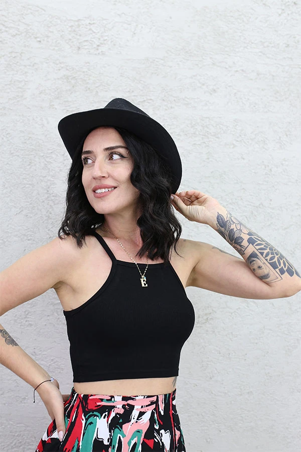 TWST CROP ATLET SİYAH