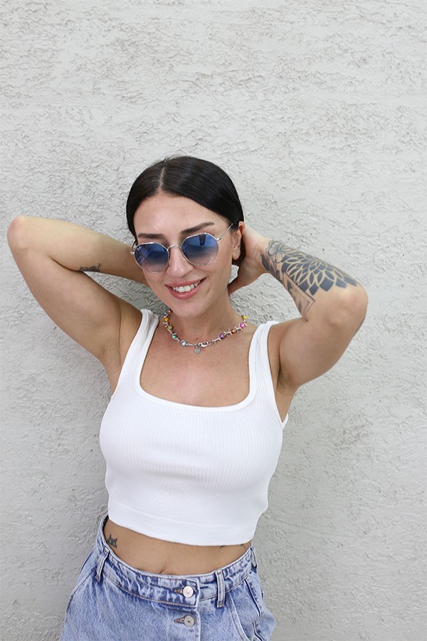 CROP ATLET BEYAZ