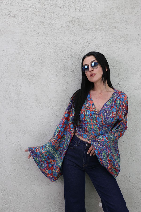 DESENLİ BOLERO LACİVERT