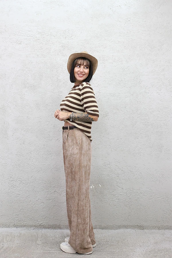 BOL PAÇA KADİFE PANTOLON