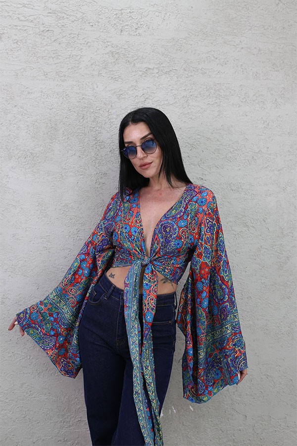 DESENLİ BOLERO LACİVERT