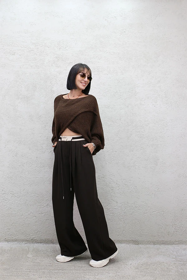 PİLELİ VE TÜNELLİ BOL PAÇA PANTOLON