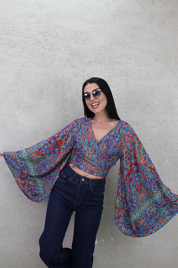 DESENLİ BOLERO LACİVERT