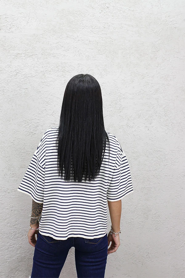 BİSİKLET YAKA ÇİZGİLİ TRİKO